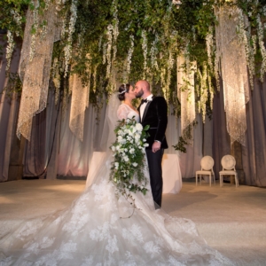 elegant wedding florals for january wedding in new orleans louisiana event florals by kim starr wise created dreamy secret garden with vines and flowers for wedding ceremony altar with chandeliers and cascading bridal bouquet