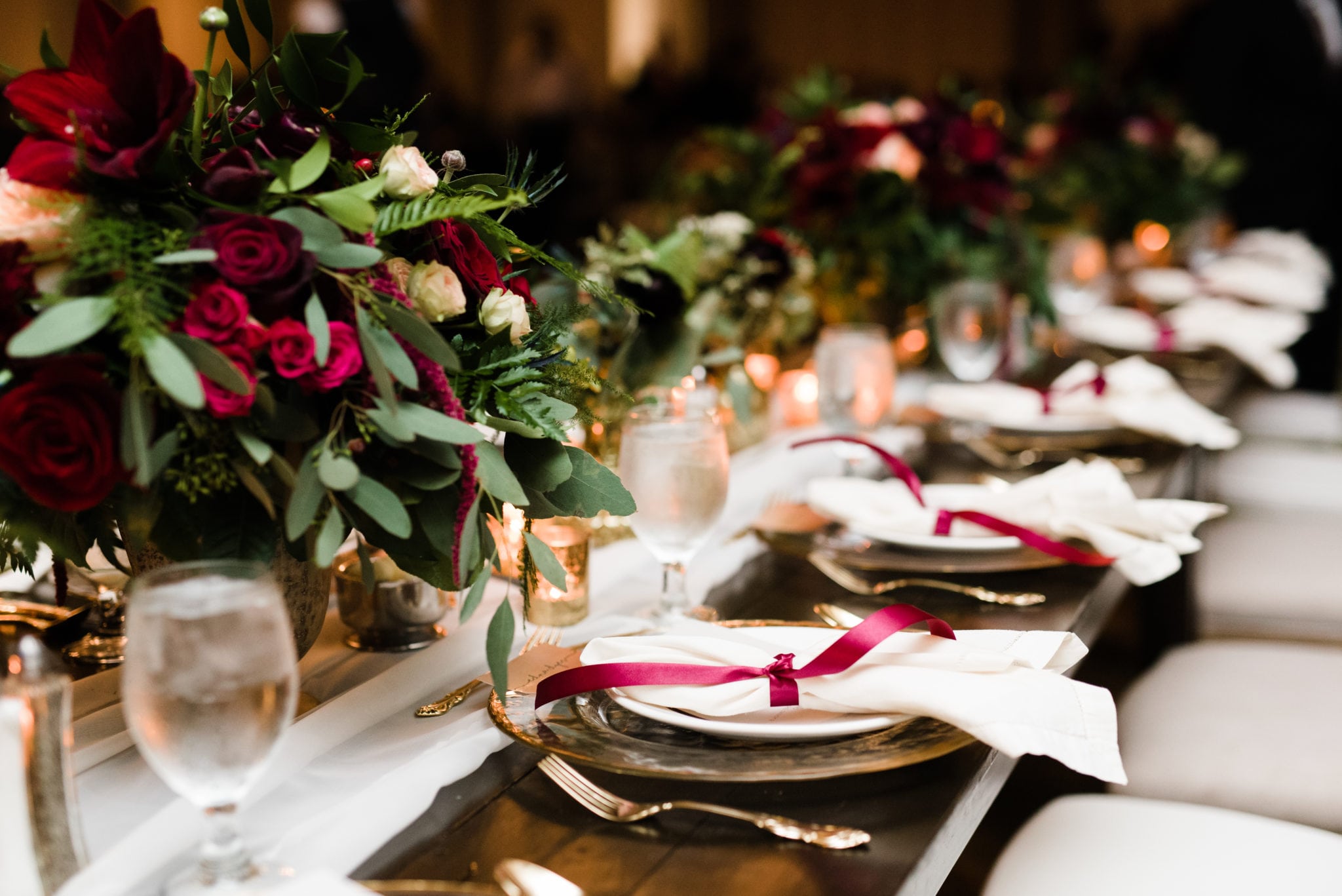 New Orleans Winter Wedding Tablescape with Custom Florals